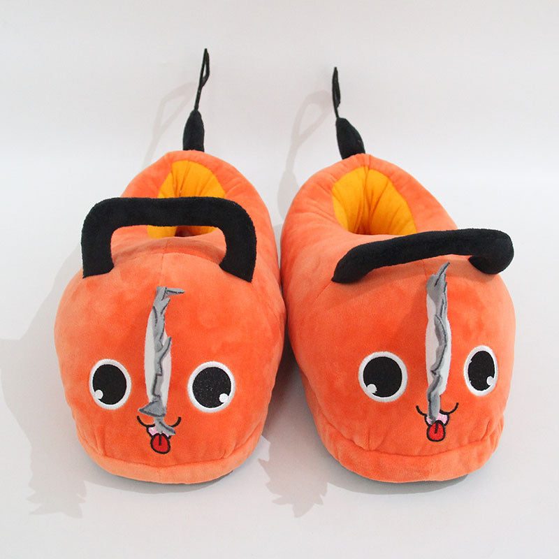 Chainsaw Demon Pochita Plush Slippers for Indoor Comfort