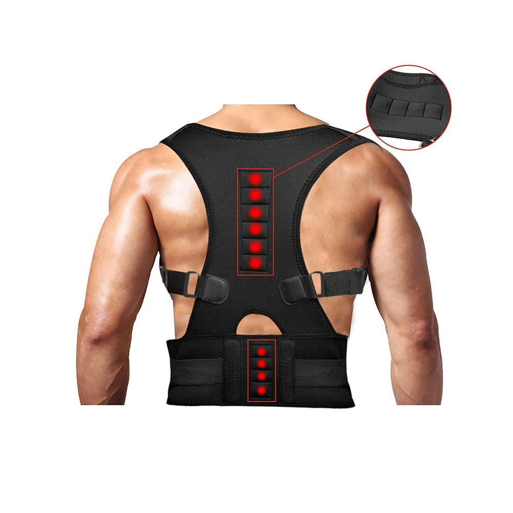 Posture Corrector Support w/ Magnetic Back Shoulder Brace Belt Band; for men and women