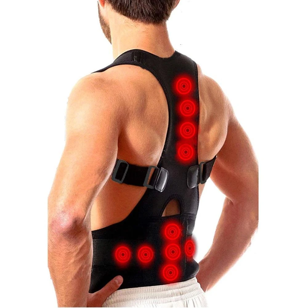 Posture Corrector Support w/ Magnetic Back Shoulder Brace Belt Band; for men and women