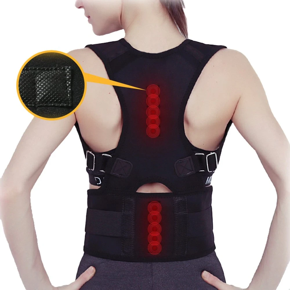 Posture Corrector Support w/ Magnetic Back Shoulder Brace Belt Band; for men and women