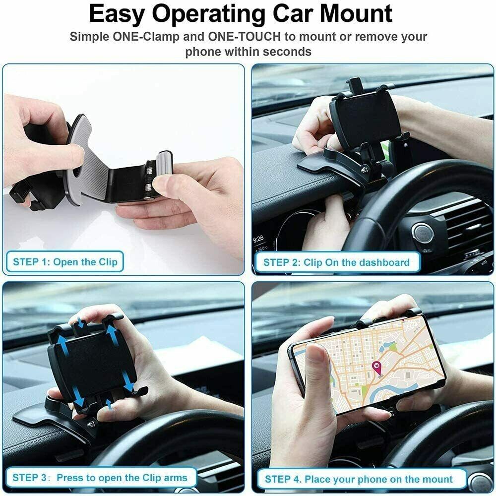 Universal Car Dashboard Mount Holder Stand Clamp Cradle Clip For Cell phone